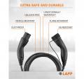 Lapp Mobility Ladekabel Typ 2, Mode 3, 20 A, 3-phasig, bis zu 11 kW, 3 m, schwarz - 75747