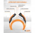 Lapp Mobility Ladekabel Typ 2, Mode 3, 20 A, 3-phasig, bis zu 11 kW, 3 m, orange - 75743