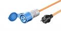 Goobay - CEE-Adapterleitung, Schutzkontakt-Stecker auf CEE-Kupplung, orange, 5 m - 76219