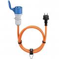 Goobay - CEE-Adapterleitung, Schutzkontakt-Stecker auf CEE-Kupplung, orange, 1,5 m - 76185