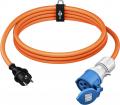Goobay - CEE-Adapterleitung, Schutzkontakt-Stecker auf CEE-Kupplung, orange, 1,5 m - 76185