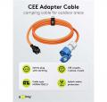 Goobay - CEE-Adapterleitung, Schutzkontakt-Stecker auf CEE-Kupplung, orange, 1,5 m - 76185