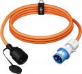 Goobay - CEE-Adapterleitung, CEE-Stecker auf Schutzkontakt-Kupplung, orange, 5 m - 76224