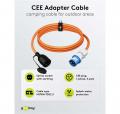 Goobay - CEE-Adapterleitung, CEE-Stecker auf Schutzkontakt-Kupplung, orange, 5 m - 76224
