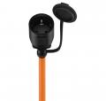 Goobay - CEE-Adapterleitung, CEE-Stecker auf Schutzkontakt-Kupplung, orange, 1,5 m - 76223