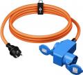 Goobay - CEE-Adapterleitung, Schutzkontakt-Stecker auf 90 CEE-Schutzkontakt-Kupplung, 1,5 m - 76222