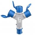 Goobay - CEE-Y-Adapter, CEE-Stecker auf 3x CEE-Kupplung - 76237