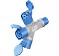 Goobay - CEE-Y-Adapter, CEE-Stecker auf 3x CEE-Kupplung - 76237