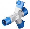Goobay - CEE-Y-Adapter, CEE-Stecker auf 3x CEE-Kupplung - 76237