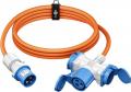 Goobay - CEE-Adapterleitung, CEE-Stecker auf 1x CEE-Kupplung und 2x Schutzkontakt-Kup.,1,5 m - 76231