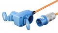 Goobay - CEE-Adapterleitung, CEE-Stecker auf 90 CEE-Kupplung und Schutzkontakt-Kup., 5 m - 76233