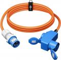 Goobay - CEE-Adapterleitung, CEE-Stecker auf 90 CEE-Kupplung und Schutzkontakt-Kup., 1,5 m - 76232