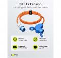 Goobay - CEE-Adapterleitung, CEE-Stecker auf 90 CEE-Kupplung und Schutzkontakt-Kup., 1,5 m - 76232
