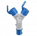 Goobay - CEE-Y-Adapter, CEE-Stecker auf 2x CEE-Kupplung - 76236