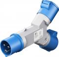 Goobay - CEE-Y-Adapter, CEE-Stecker auf 2x CEE-Kupplung - 76236