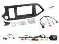 Einbauset mit Lenkradadapter fr Doppel DIN Autoradio in Kia Picanto (ab 11, USB,AUX), o. Start-Stop