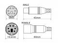 Alpine KWE-CAM5D - Adapterkabel fr Kamera-Direktanschluss auf 6-pol. Verbindungsk. WAECO / DOMETIC