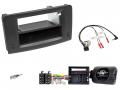 Einbauset mit Lenkradadapter fr DIN Autoradio in Mercedes M-Klasse schwarz (2005-2011) - Profi