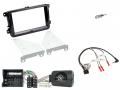 Einbauset mit Lenkradadapter fr Doppel DIN Autoradio in VW T6 (15-19), piano schwarz