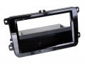 Einbauset mit Lenkradadapter fr DIN Autoradio in VW T6 (2015-2019), piano schwarz