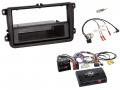 Einbauset mit Lenkradadapter fr DIN Autoradio in VW T6 (15-19), 52pin, schwarz