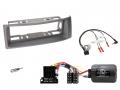 Einbauset mit Lenkradadapter f�r DIN Autoradio in Renault Megane, Scenic (1999-2003) - grau