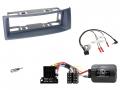 Einbauset mit Lenkradadapter f�r DIN Autoradio in Renault Megane, Scenic (1999-2003) - dunkelgrau