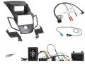 Einbauset mit Lenkradadapter f�r Doppel DIN Autoradio in Ford Fiesta (2013-2017) mit Displ., schwarz