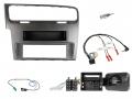 Einbauset mit Lenkradadapter f�r DIN Autoradio in VW Golf VII (2012-2020) - silber