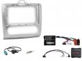 Einbauset mit Lenkradadapter f�r 9 Zoll Autoradio in Ford Focus (2005-2011), autom. Klima, silber