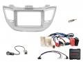 Einbauset mit Lenkradadapter f�r 9 Zoll Autoradio in Hyundai Tucson (TL, 2015-2018) - USB, silber