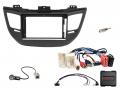 Einbauset mit Lenkradadapter f�r 9 Zoll Autoradio in Hyundai Tucson (TL, 2015-2018) - USB, schwarz